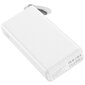 Power Bank / Kaasaskantav väline aku 30000mAh LED-lambi ja LED-ekraaniga, Hoco Li-Pol J73 | 2USB / Type-C/Lightning, 2A | Valge hind ja info | Akupangad | kaup24.ee