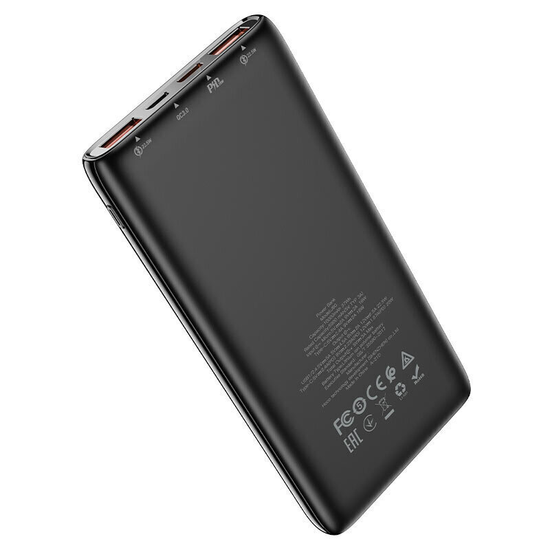 Power Bank / Kaasaskantav väline aku 10000mAh, kiirlaadimine(QC), Hoco J80 | 2USB/1Type-C, 20W, 3A, QC/PD | must hind ja info | Akupangad | kaup24.ee