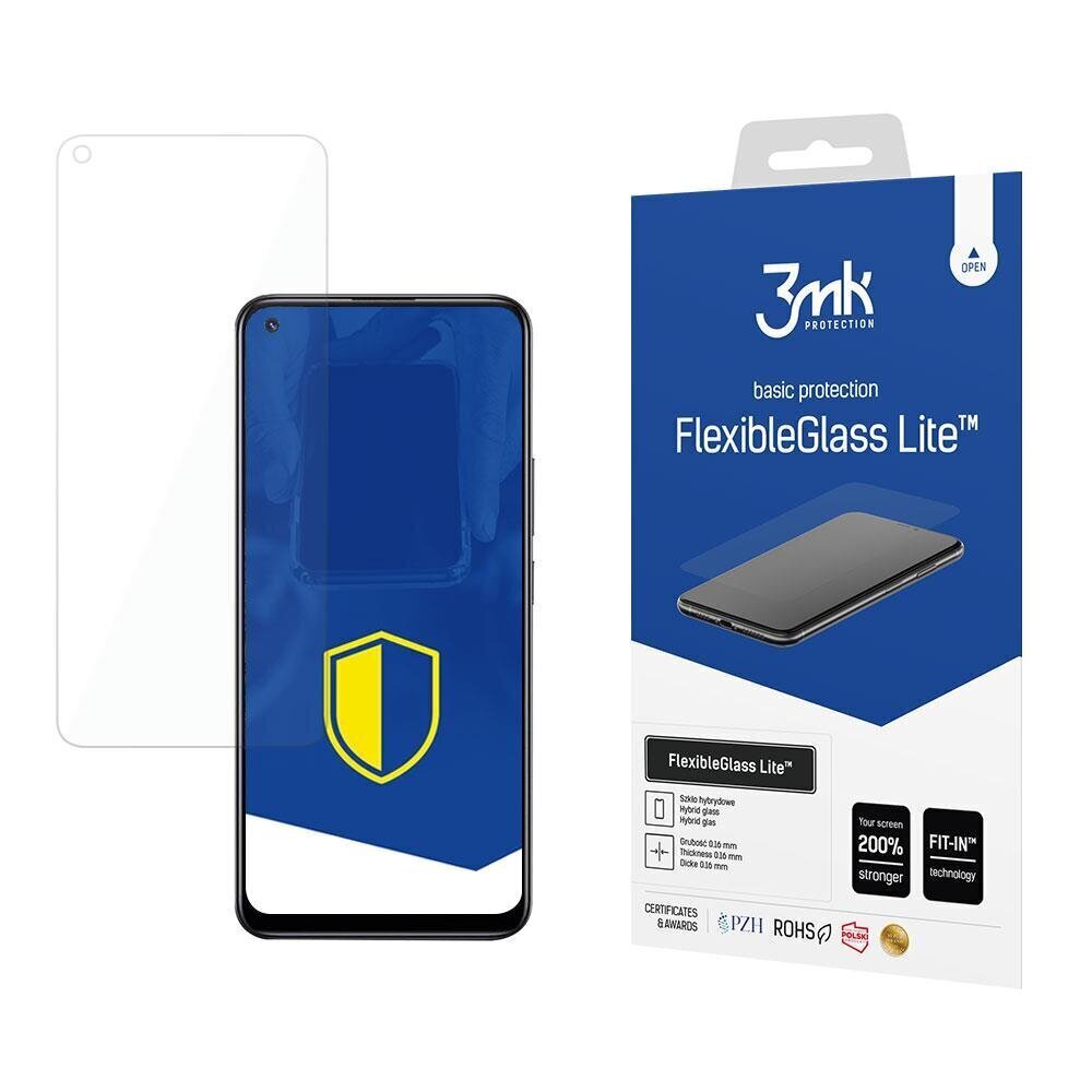 Kaitseklaas 3mk FlexibleGlass Lite Realme 8 5G jaoks цена и информация | Ekraani kaitsekiled | kaup24.ee