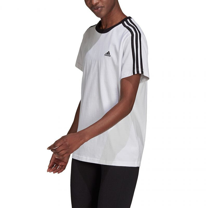 Naiste T-särk Adidas Essentials 3 Stripes Tee W H10201, valge цена и информация | Naiste T-särgid, topid | kaup24.ee