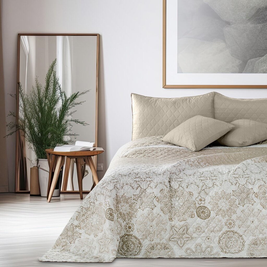 Kahepoolne voodikate Alhambra White Beige, 240x260 cm цена и информация | Voodikatted, pleedid | kaup24.ee