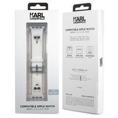 Karl Lagerfeld Karl and Choupette Watch Strap for Apple Watch 42/44mm White цена и информация | Аксессуары для смарт-часов и браслетов | kaup24.ee