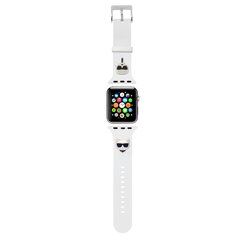 Karl Lagerfeld Karl and Choupette Watch Strap for Apple Watch 42/44mm White цена и информация | Аксессуары для смарт-часов и браслетов | kaup24.ee