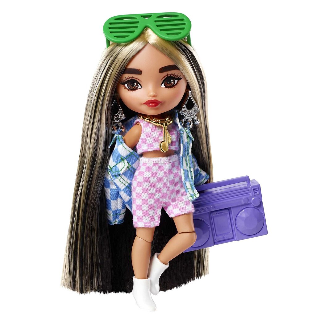 Barbie® Extra Mini nukk ruudulise jakiga HGP64 hind ja info | Tüdrukute mänguasjad | kaup24.ee