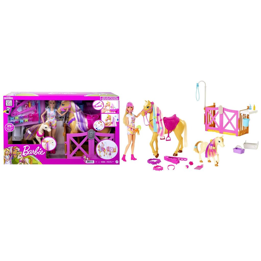 Barbie® hobuste hoolduskomplekt GXV77 цена и информация | Tüdrukute mänguasjad | kaup24.ee