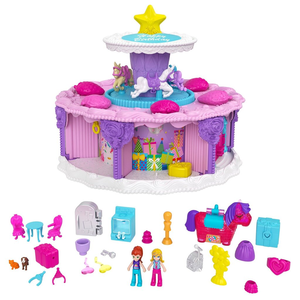 Polly Pocket® sünnipäevatordi üllatuskomplekt GYW06 hind ja info | Tüdrukute mänguasjad | kaup24.ee