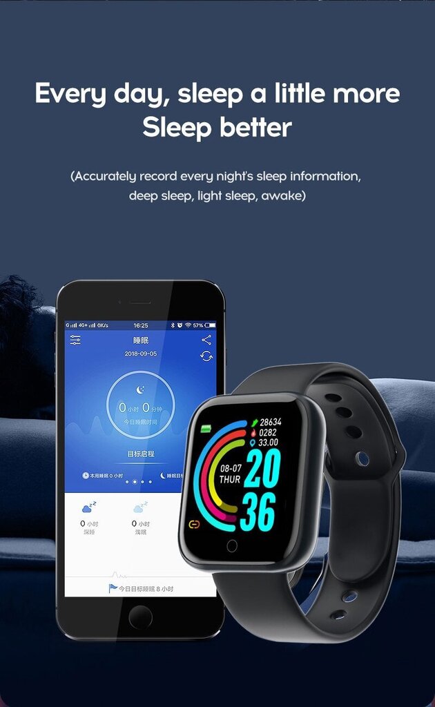 Nutikell Smart-Watch veekindel sammulugeja, unemõõtja, pulsikell hind ja info | Nutikellad (smartwatch) | kaup24.ee