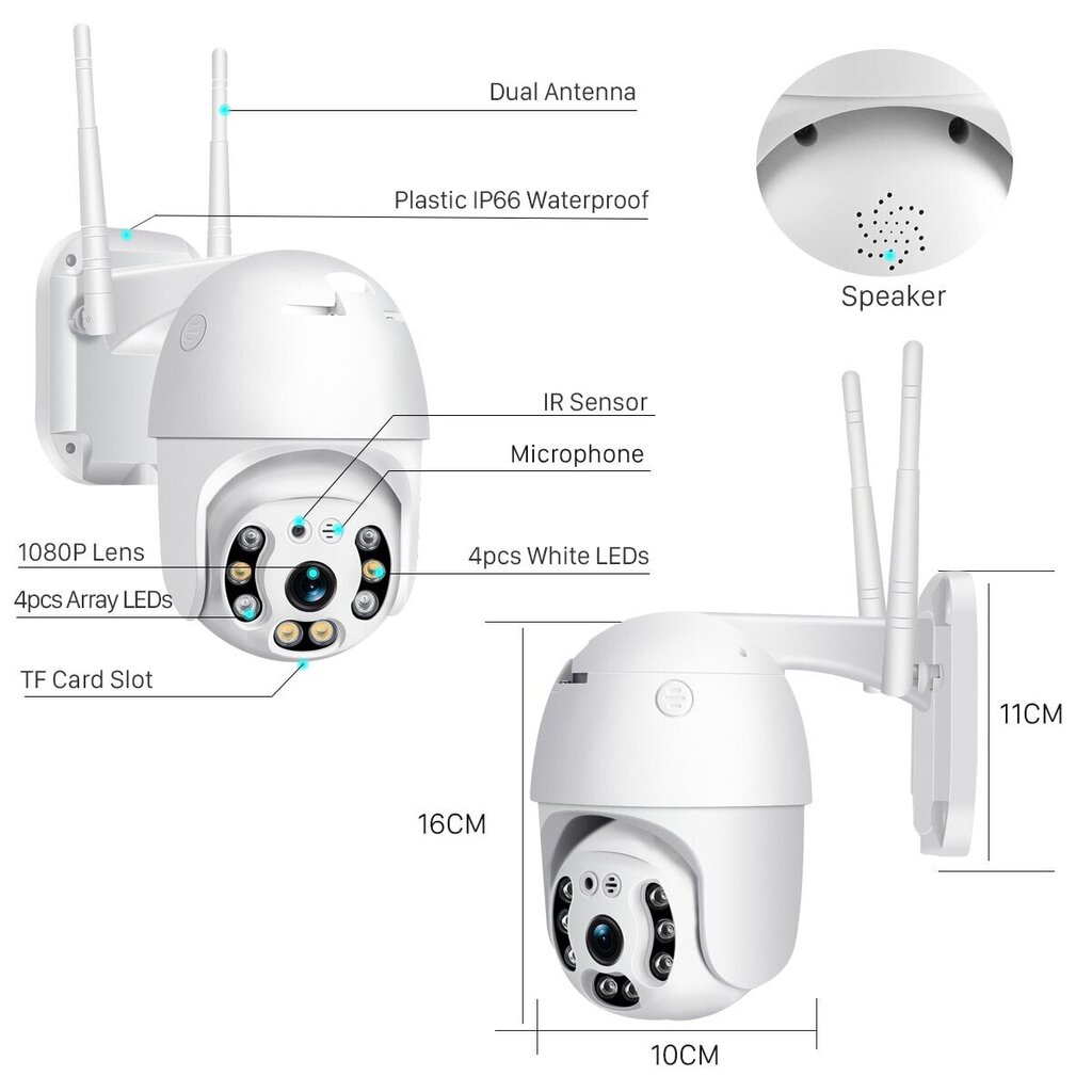 Mikrofoniga pöörlev valvekaamera IP Wifi цена и информация | Valvekaamerad | kaup24.ee