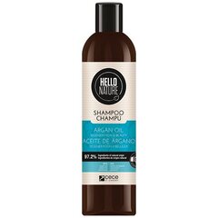 Taastav ja toitev šampoon argaaniaõliga Hello Nature, 300 ml цена и информация | Шампуни | kaup24.ee