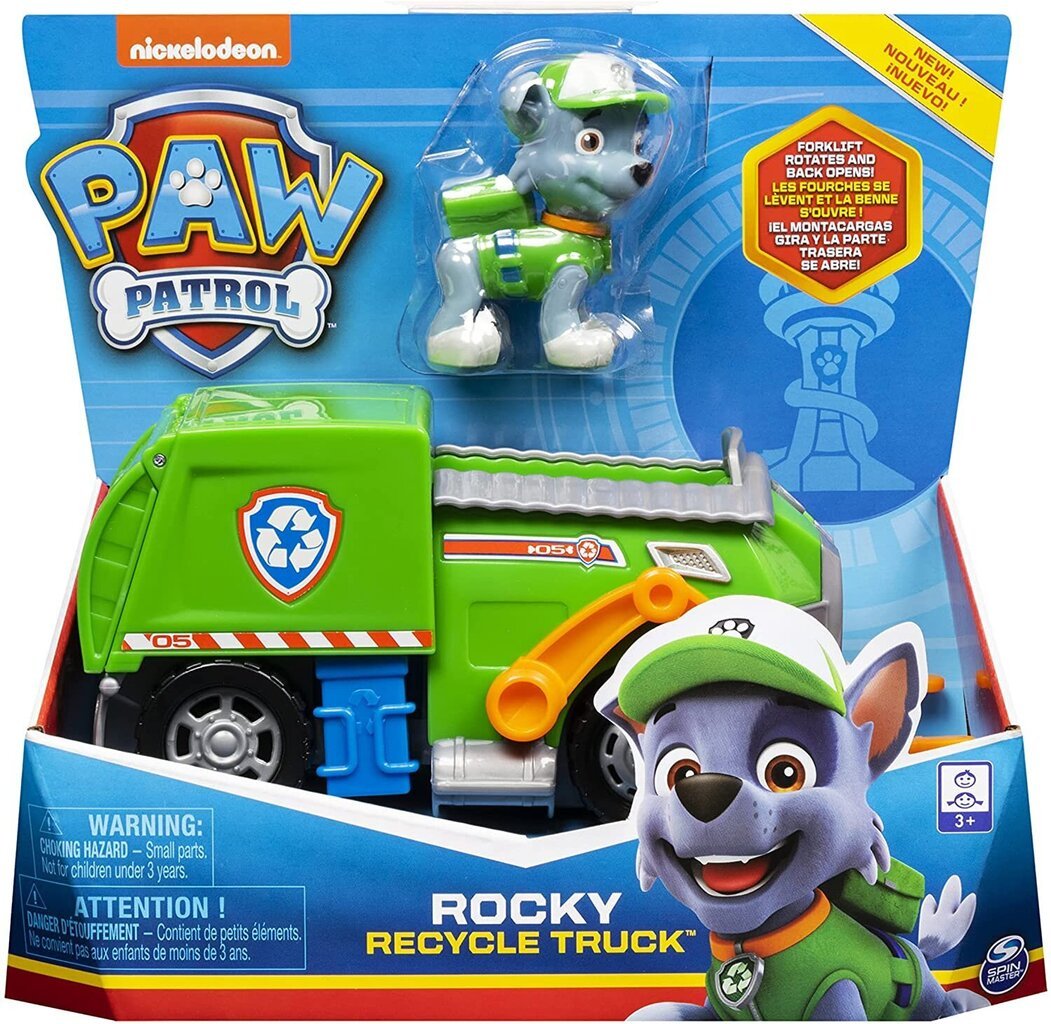 Prügiauto Rocky Paw Patrol Rocky Recycle Truck цена и информация | Poiste mänguasjad | kaup24.ee