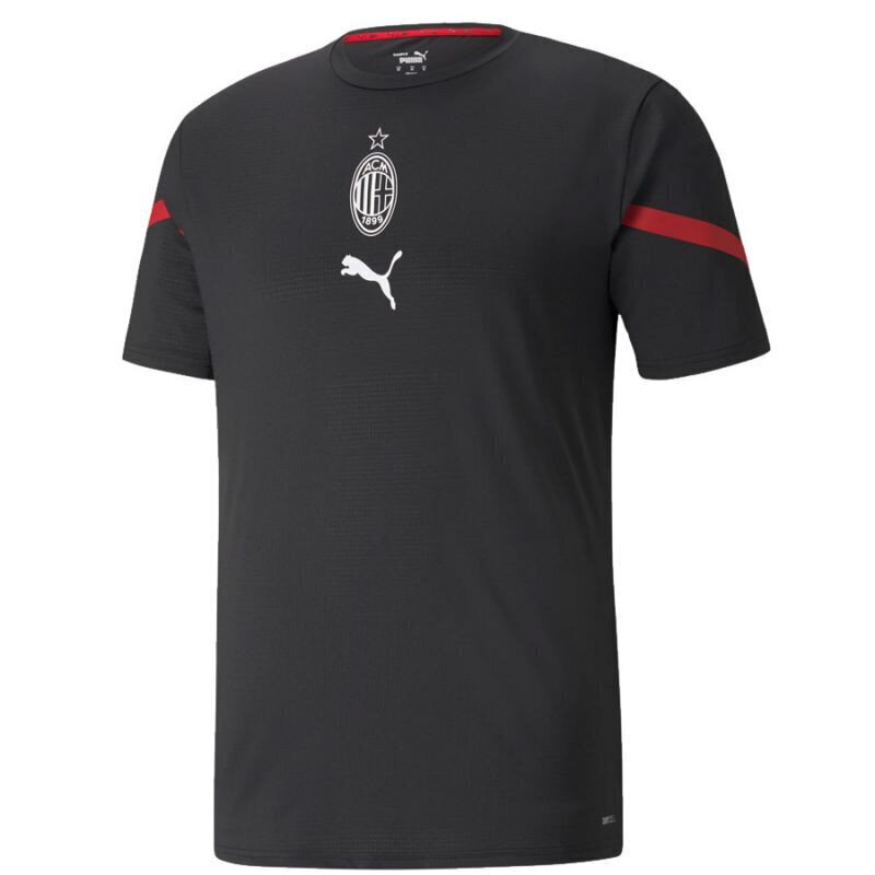 Meeste sportlik T-särk Puma AC Milan Prematch T-shirt M 764442 05, must цена и информация | Meeste T-särgid | kaup24.ee