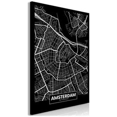 Maal - Dark Map of Amsterdam (1 Part) Vertical hind ja info | Seinapildid | kaup24.ee