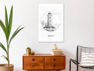 Maal - Black and White Lighthouse (1 Part) Vertical hind ja info | Seinapildid | kaup24.ee