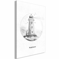 Maal - Black and White Lighthouse (1 Part) Vertical hind ja info | Seinapildid | kaup24.ee