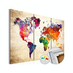 Пробковая картина Corkboard Map in Watercolor цена и информация | Картины, живопись | kaup24.ee