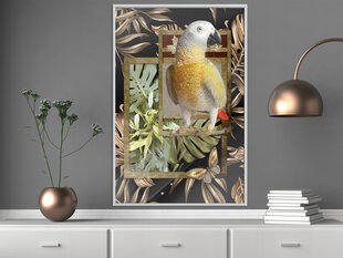 Poster Composition with Gold Parrot цена и информация | Картины, живопись | kaup24.ee