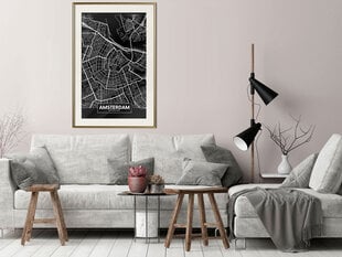 Плакат Карта города: Амстердам (в темноте) цена и информация | Картины, живопись | kaup24.ee