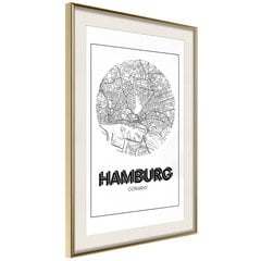 Плакат City Map: Hamburg (Round) цена и информация | Картины, живопись | kaup24.ee