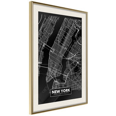 Плакат City Map: New York (Dark) цена и информация | Картины, живопись | kaup24.ee