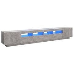 vidaXL telerialus LED-tuledega, betoonhall, 260 x 35 x 40 cm цена и информация |  Тумбы под телевизор | kaup24.ee