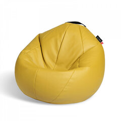 Кресло-мешок Qubo™ Comfort 80, эко-кожа, желтое цена и информация | Кресла-мешки и пуфы | kaup24.ee