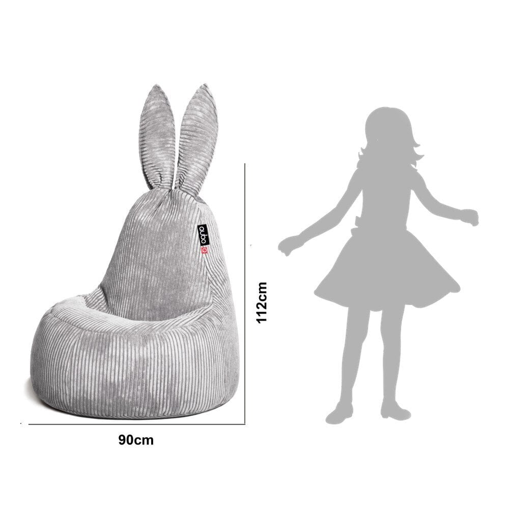 Kott-tool Qubo™ Daddy Rabbit, mööblikangas, must цена и информация | Kott-toolid, tumbad, järid | kaup24.ee