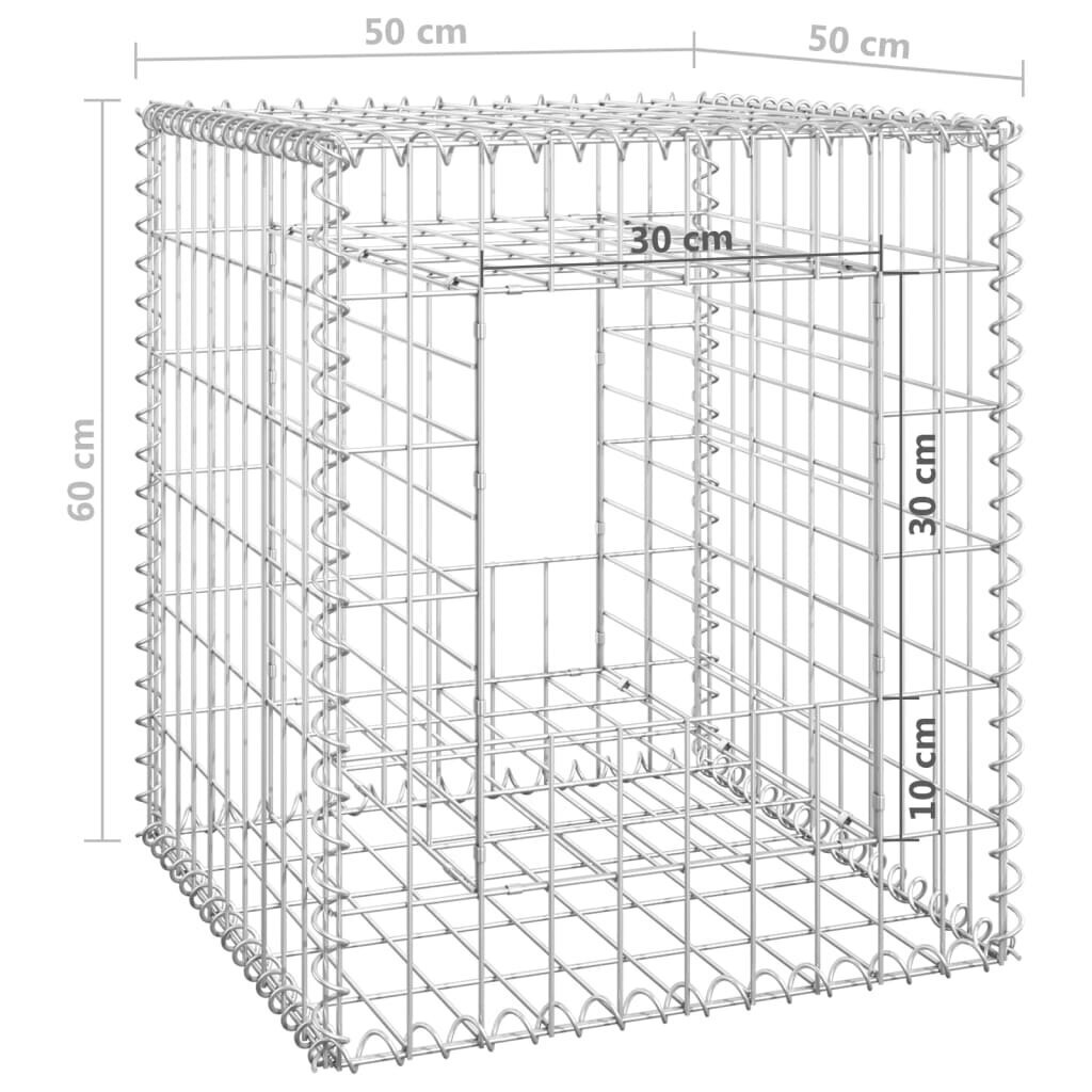 vidaXL gabioonkorvid 2 tk, 50 x 50 x 60 cm, raud hind ja info | Aiad ja tarvikud | kaup24.ee