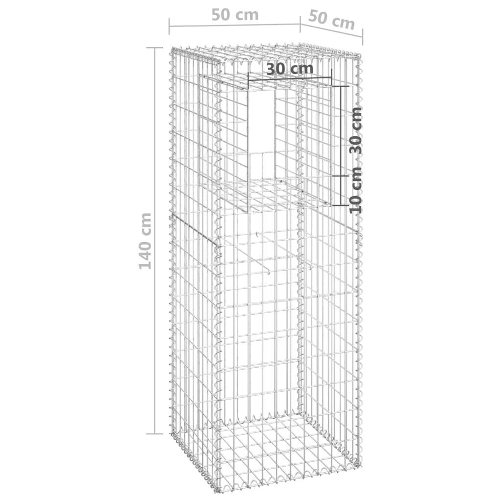 vidaXL gabioonkorvid 2 tk, 50 x 50 x 140 cm, raud цена и информация | Aiad ja tarvikud | kaup24.ee