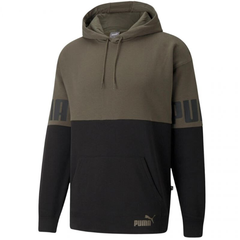 Meeste kapuutsiga dressipluus Puma Power Colorblock Hoodie FL M 846103 44, roheline hind ja info | Meeste pusad | kaup24.ee