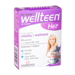 Таблетки WELLTEEN HER, 30 шт. цена и информация | Витамины, пищевые добавки, препараты для хорошего самочувствия | kaup24.ee