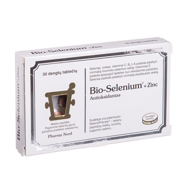 Maisto papildas Bio-Selenium + Zinc glaistytos tabletės, N30 hind ja info | Vitamiinid, toidulisandid, immuunsuse preparaadid | kaup24.ee