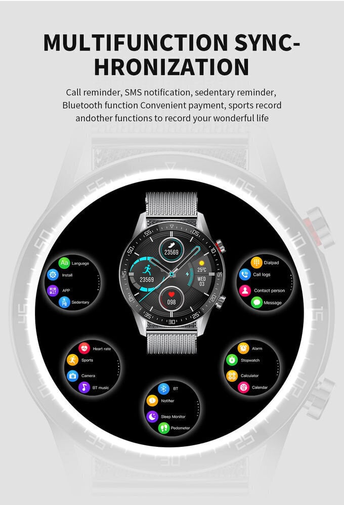 Microwear L13 Lux Silver/Brown Leather цена и информация | Nutikellad (smartwatch) | kaup24.ee