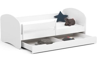 Кровать с матрасом, ящиком для постельного белья и съемным чехлом NORE Smile, 160x80 см, белый цена и информация | Детские кровати | kaup24.ee