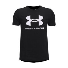 Laste T-särk Under Armor Y Sportstyle Logo SS Jr 1363282 001, must цена и информация | Рубашки для мальчиков | kaup24.ee