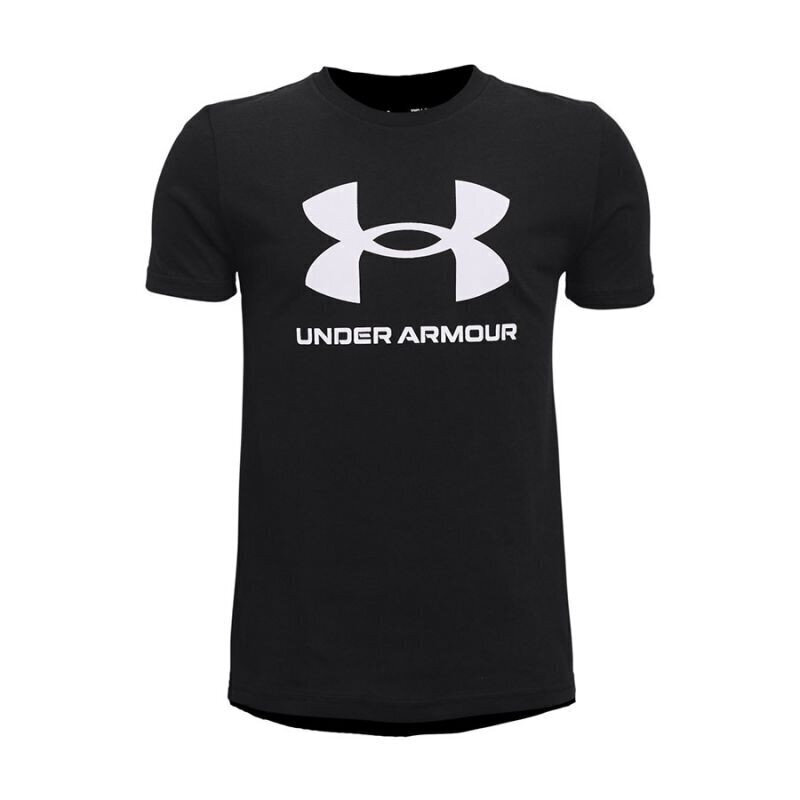 Laste T-särk Under Armor Y Sportstyle Logo SS Jr 1363282 001, must hind ja info | Poiste särgid | kaup24.ee