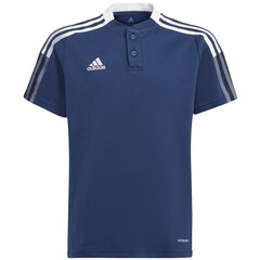 Футболка для детей Adidas Tiro 21 Polo Shirt Jr GK9673, синяя цена и информация | Рубашки для мальчиков | kaup24.ee