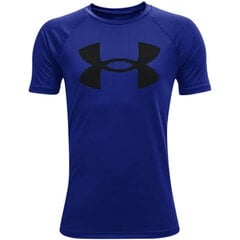 Laste T-särk Under Armour Y Tech Big Logo SS T-shirt Jr 1363283 400, sinine цена и информация | Рубашки для мальчиков | kaup24.ee