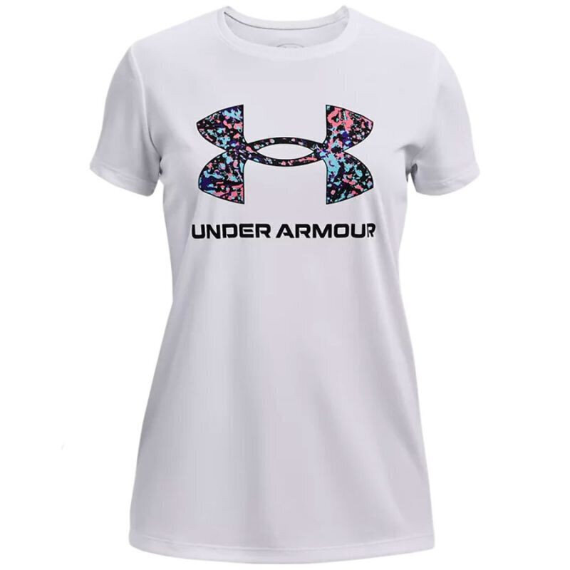 Laste T-särk Under Armour Y Tech BL Solid Body SS Jr 1366080 100, valge цена и информация | Poiste särgid | kaup24.ee