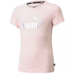 Футболка детская Puma ESS Logo Tee Jr 587041 36, розовая цена и информация | Рубашки для мальчиков | kaup24.ee