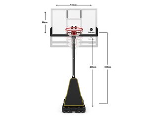 Mobiilne korvpallilaud alusega Bilaro Houston 130x80cm цена и информация | Баскетбольные стойки | kaup24.ee