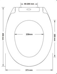 Aeglaselt sulguv WC poti kaas AWD Interior Calypso, valge цена и информация | Детали для унитазов, биде | kaup24.ee