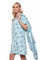 Naiste hommikumantli ja öösärgi komplekt Betul 658, puuvillane, sinine hind ja info | Naiste hommikumantlid | kaup24.ee