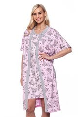 Хлопковый комплект, халат и ночная рубашка для женщин Betul 658, розовый цена и информация | Женские халаты | kaup24.ee