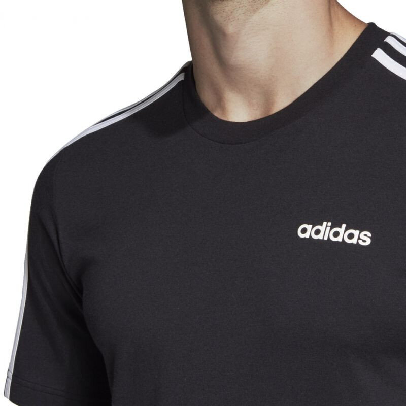 Meeste T-särk Adidas Essentials 3 Stripes Tee M DQ3113, must hind ja info | Meeste T-särgid | kaup24.ee