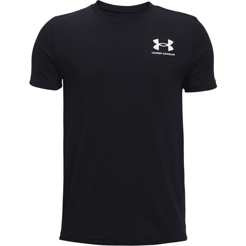 Laste T-särk Under Armour Y Sportstyle Left Rind SS Jr 1363280 001, must hind ja info | Poiste särgid | kaup24.ee