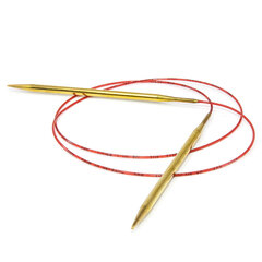 Латунные спицы для кругового вязания с удлиненным кончиком на леске Addi, Ø 3.75 мм цена и информация | Принадлежности для вязания | kaup24.ee