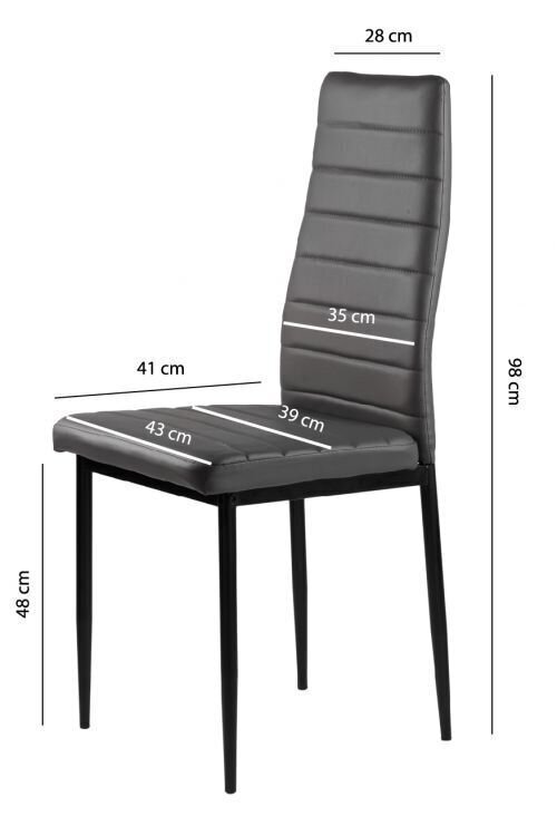 4 tooli komplekt ModernHome Prestige, must цена и информация | Söögilaua toolid, köögitoolid | kaup24.ee