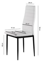 4 tooli komplekt ModernHome Prestige, valge цена и информация | Стулья для кухни и столовой | kaup24.ee