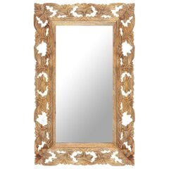 vidaXL, käsitsi nikerdatud peegel, pruun, 80 x 50 cm, mangopuit цена и информация | Зеркала | kaup24.ee