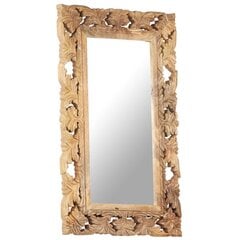 vidaXL, käsitsi nikerdatud peegel, pruun, 80 x 50 cm, mangopuit hind ja info | Peeglid | kaup24.ee